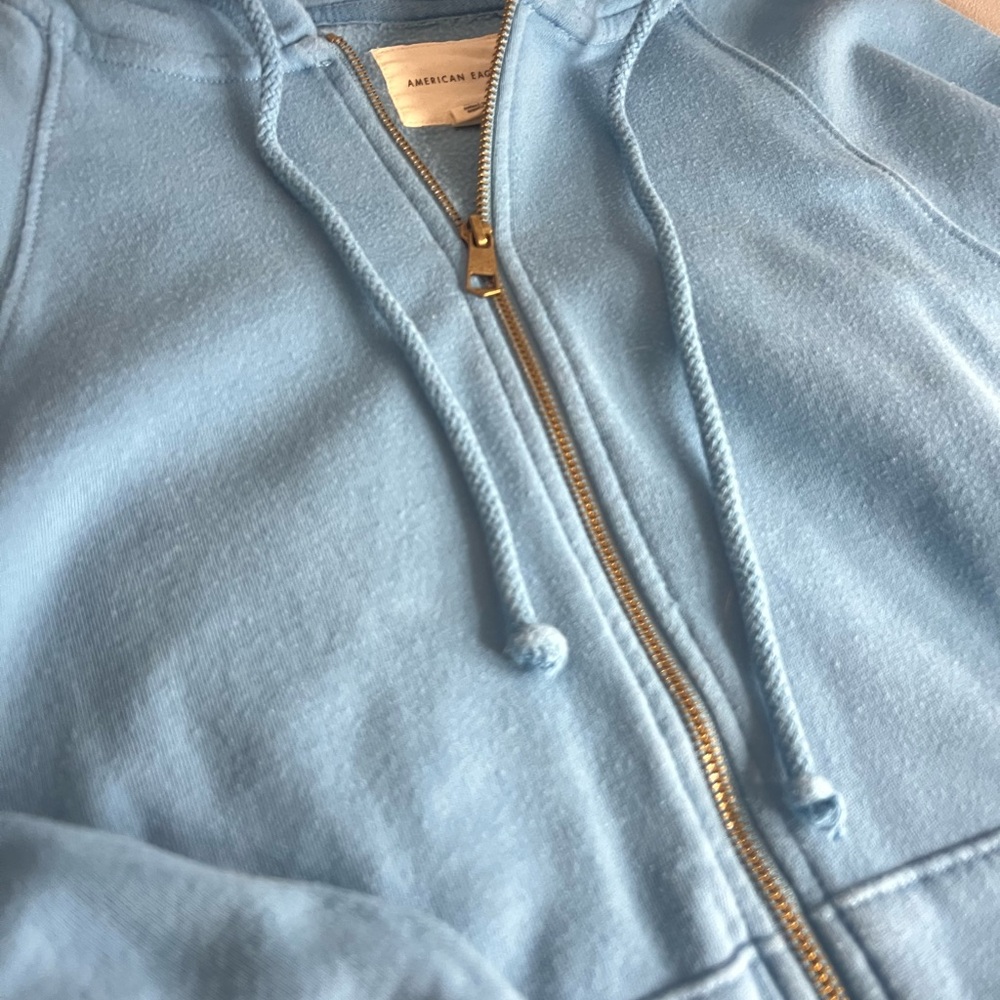 American Eagle Outfitters Teal Zip-Up Hoodie